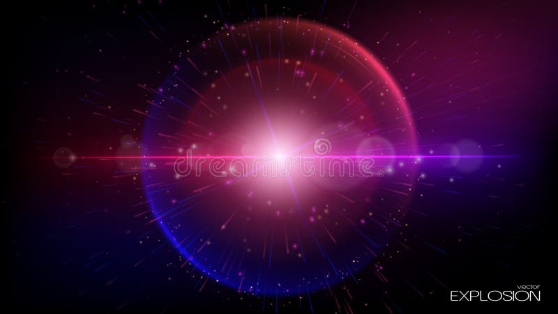 Explosion av en stjärna Blixtljus Salute Abstrakt futuristisk bakgrund Vector En supernova explosion i yttre rymden royaltyfri illustrationer Explosion av en stjärna Blixtljus Salute Abstrakt futuristisk bakgrund Vector En supernova explosion i yttre rymden royaltyfri illustrationer