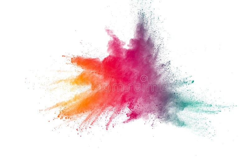 Explosion av färgpulver