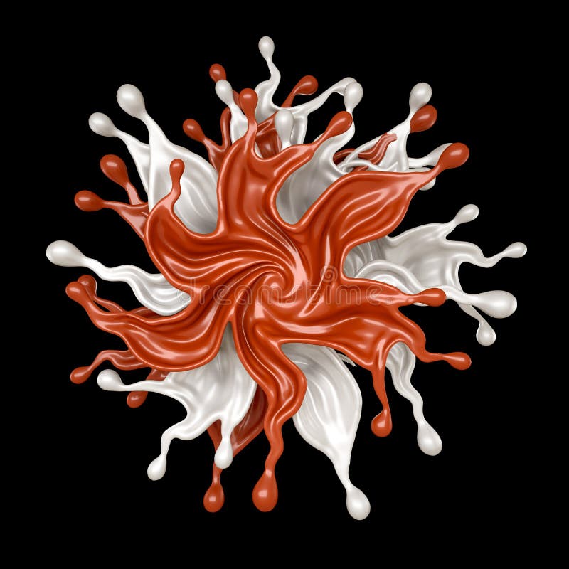 Milk Explosion. Splash. 3d Illustration, 3d Rendering Stock