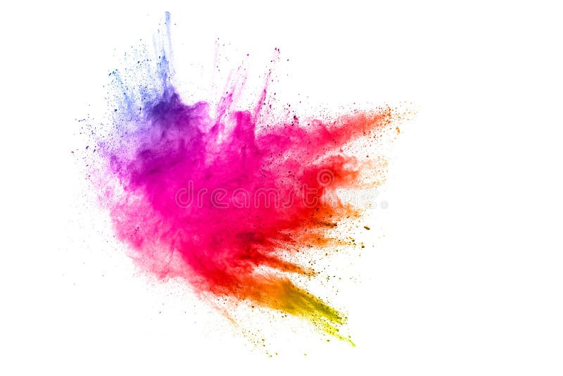 Explosion Of Colorful Dust Particles On White Backgroundabstract