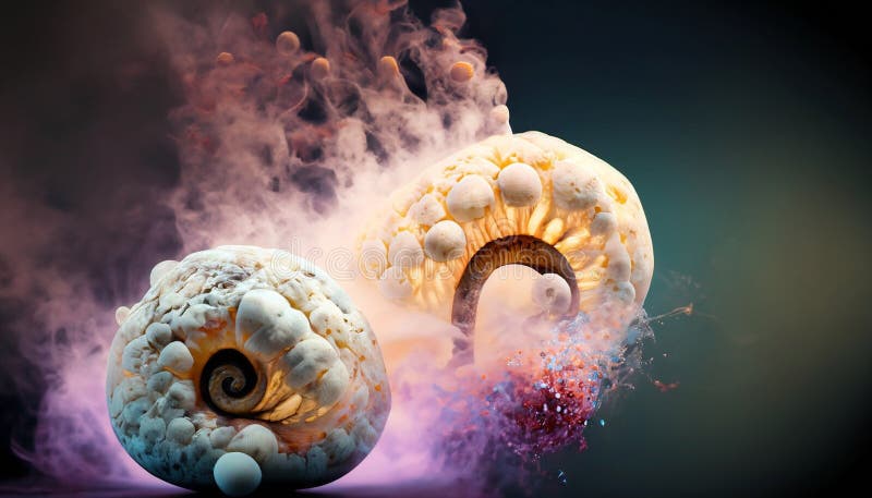 Explosion of colorful smoke with octopus royalty free illustration