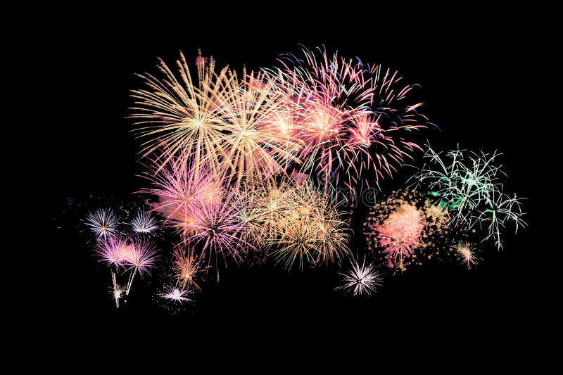 Explosion colorée de feux d'artifice dans le festival annuel images libres de droits Explosion colorée de feux d'artifice dans le festival annuel images libres de droits
