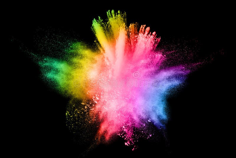 Freeze motion of colored powder explosion on black background. Freeze motion of colored powder explosion on black background.