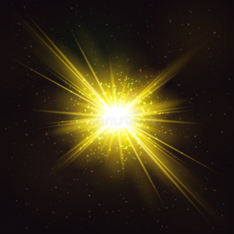 Explosion cosmique lumineuse brûlante d'étoile illustration de vecteur Explosion cosmique lumineuse brûlante d'étoile illustration de vecteur