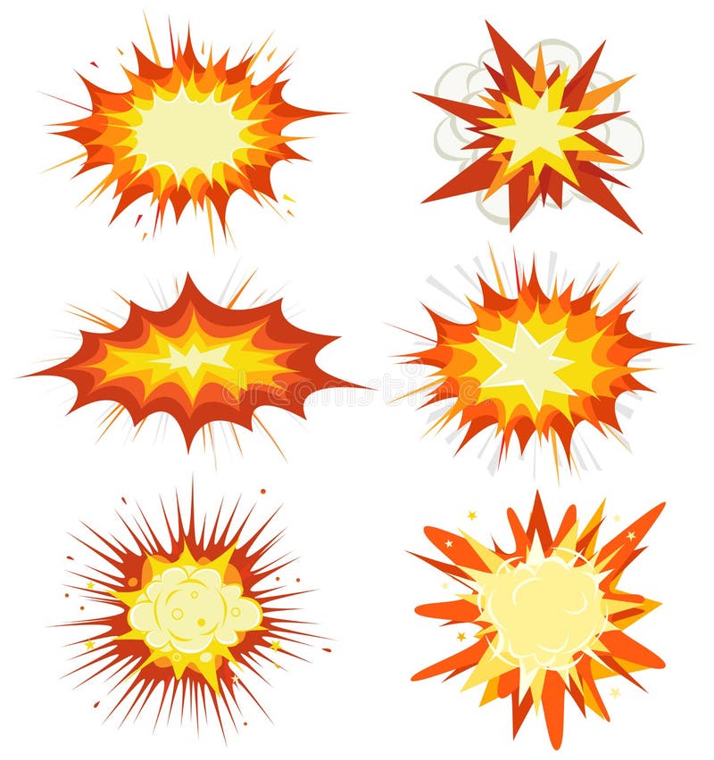 Explosion de bande dessinée, bombes et ensemble de souffle illustration libre de droits Explosion de bande dessinée, bombes et ensemble de souffle illustration libre de droits