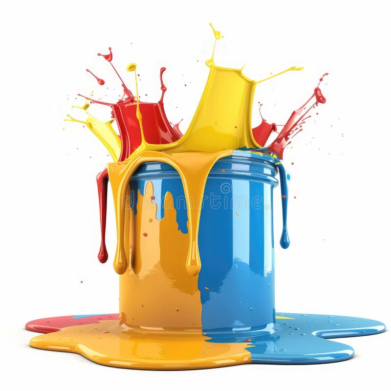Explosion de peinture dynamique : Bouffées colorées d'une boîte illustration libre de droits
