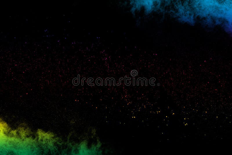 Explosion des mehrfarbigen Pulvers auf schwarzem Hintergrund Farbige Staubwolke auf dunklem Hintergrund lizenzfreies stockfoto Explosion des mehrfarbigen Pulvers auf schwarzem Hintergrund Farbige Staubwolke auf dunklem Hintergrund lizenzfreies stockfoto