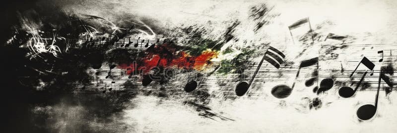 Colorful burst of musical notes in abstract music art vector illustration
