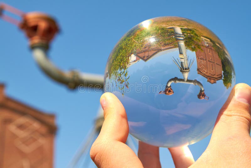 Gas is released from a former mine via the degassing line under the protector hoods. Flame arrester stock images, royalty-free photos and pictures