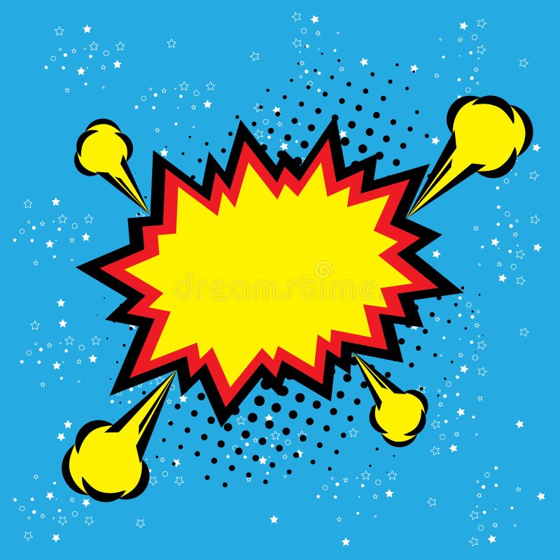 explosion steam bubble pop art vector funny funky banner comic comics background also represents big bang thunder emphatic 50885881