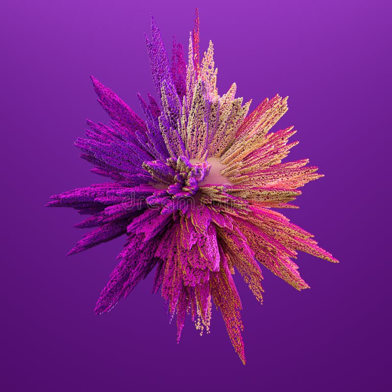 Explosion Violet Dust. Freeze Motion of Color Powder Exploding Stock ...