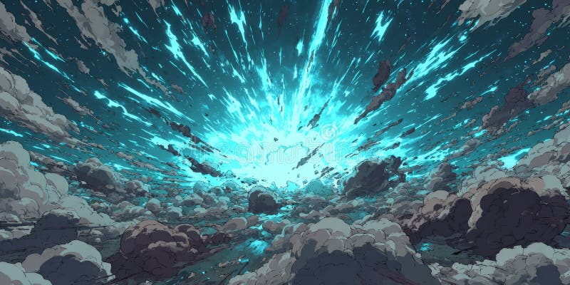 Explosive burst of electric energy in teal tones. Generative AI. Plasma blast stock images, royalty-free photos and pictures