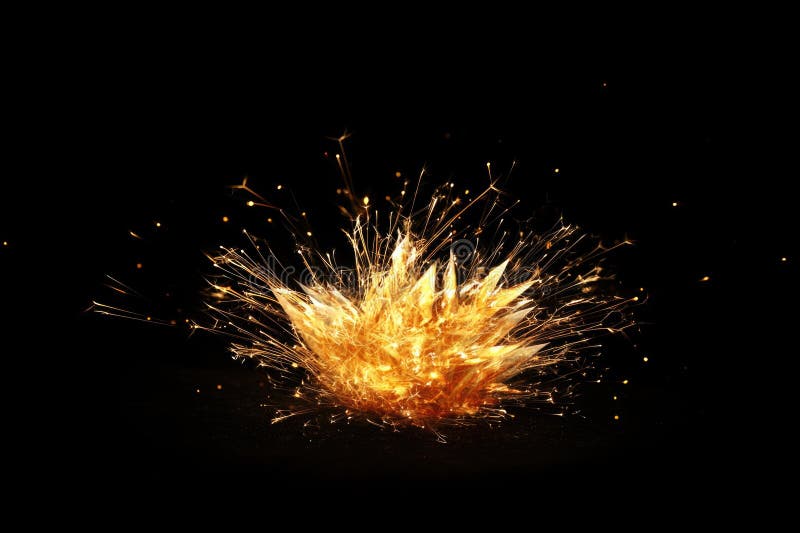 Explosive moment of a firework on a dark background, perfect for representing excitement and celebration royalty free stock image