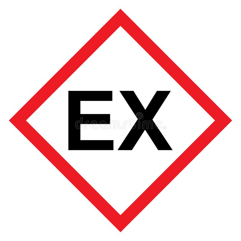 Explosionsfähiges EX-Symbol, Gefahrensymbol Auf Weißem Hintergrund
