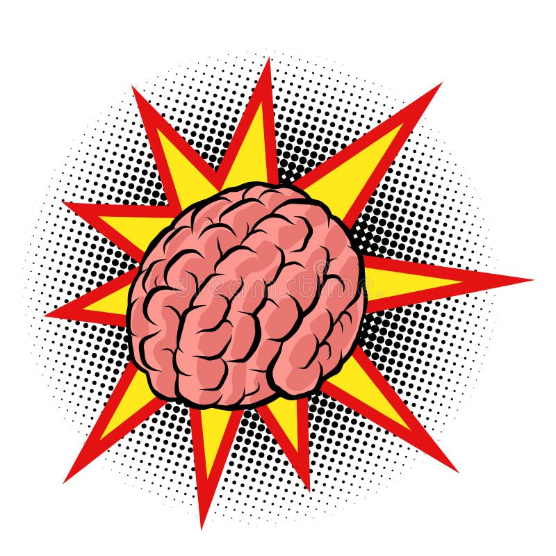 Explosión cerebral. la inteligencia de la mente humana ilustración del vector Explosión cerebral. la inteligencia de la mente humana ilustración del vector