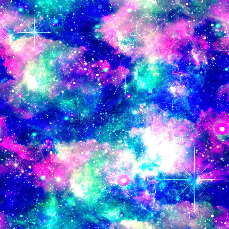 Explosión de galaxia unicornio impreso con luna y estrellas