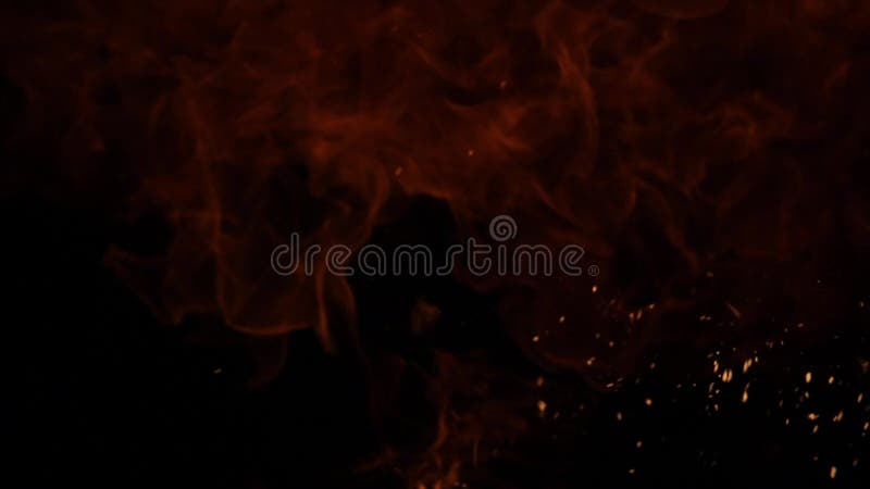 Explosión de la bola de fuego, cámara de alta velocidad, llama aislada del fuego en fondo negro libre illustration