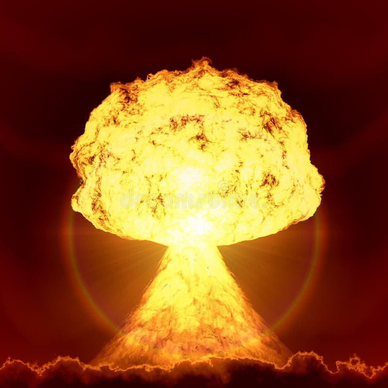 Explosión de la bomba nuclear ilustración del vector Explosión de la bomba nuclear ilustración del vector