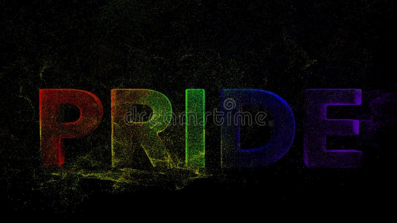 Explosión PRIDE Text del color por las partículas y explosión estética del color de los gráficos del movimiento del festival sant