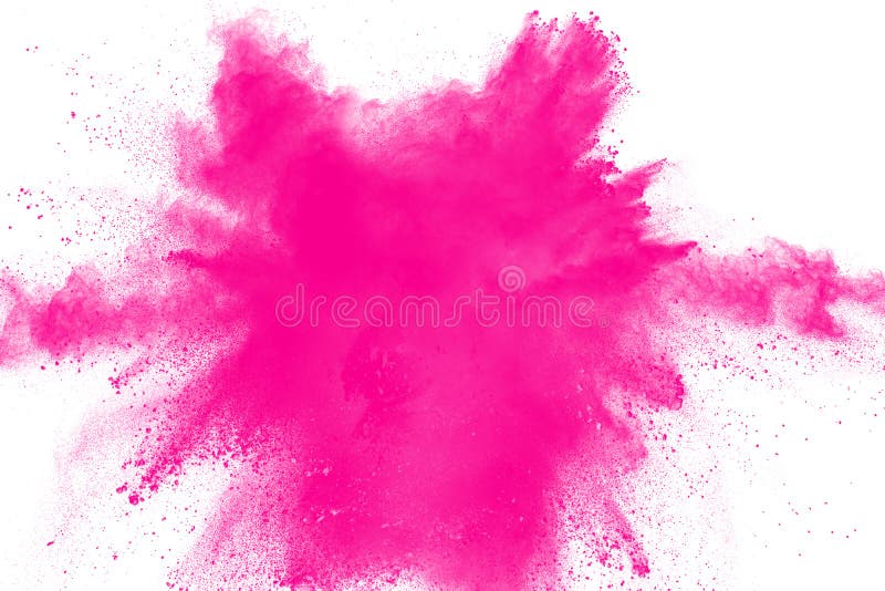 Explosão cor-de-rosa do pó Respingo cor-de-rosa da poeira