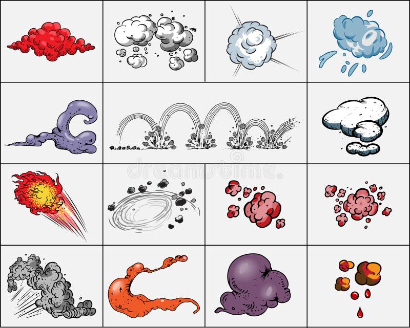 Explosões da banda desenhada ilustração do vetor Explosões da banda desenhada ilustração do vetor