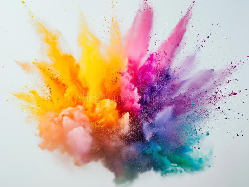 Explozie vie a pulberii multicolore cu energie dinamică și mișcare royalty free stock photography