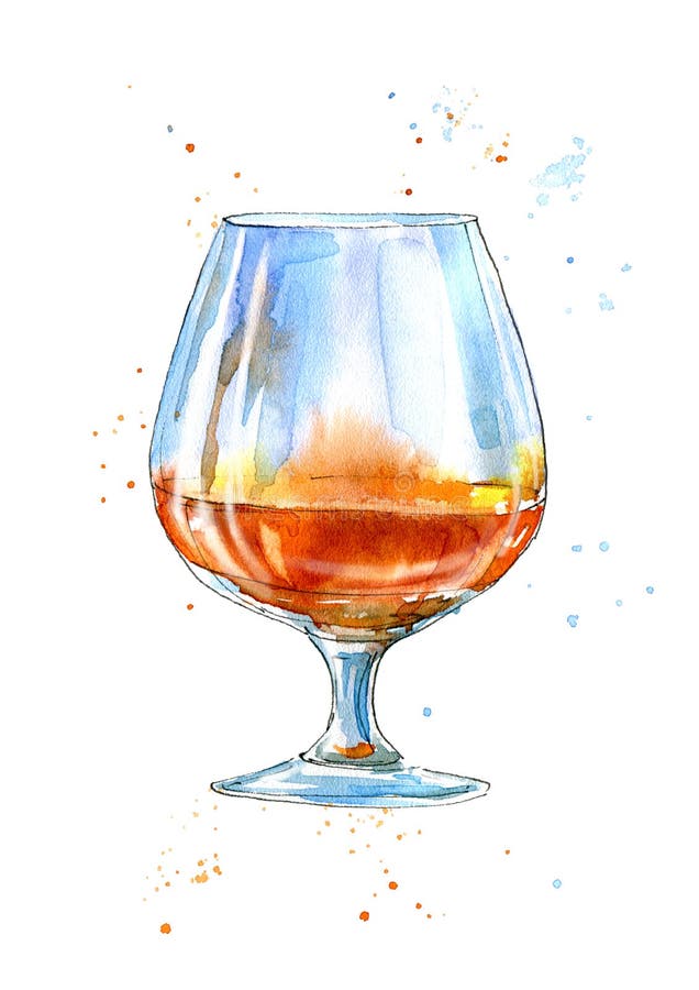 Exponeringsglas av en konjak vektor illustrationer Exponeringsglas av en konjak vektor illustrationer