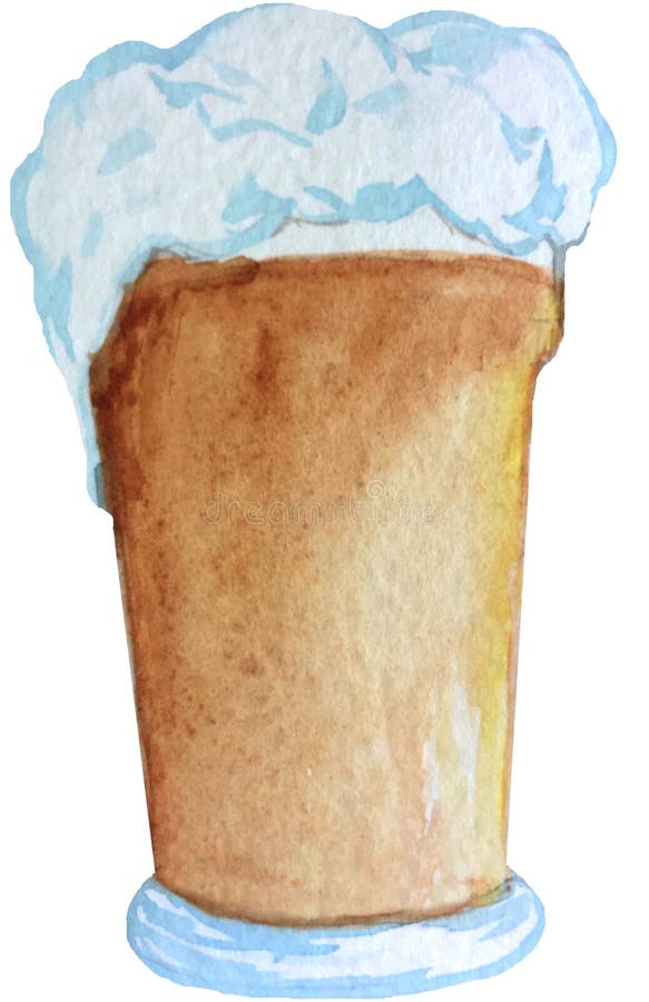 Exponeringsglas av m?rkt ?l med skum vattenfärgillustration för design av affischer, kort, tidskrifter royaltyfri illustrationer Exponeringsglas av m?rkt ?l med skum vattenfärgillustration för design av affischer, kort, tidskrifter royaltyfri illustrationer