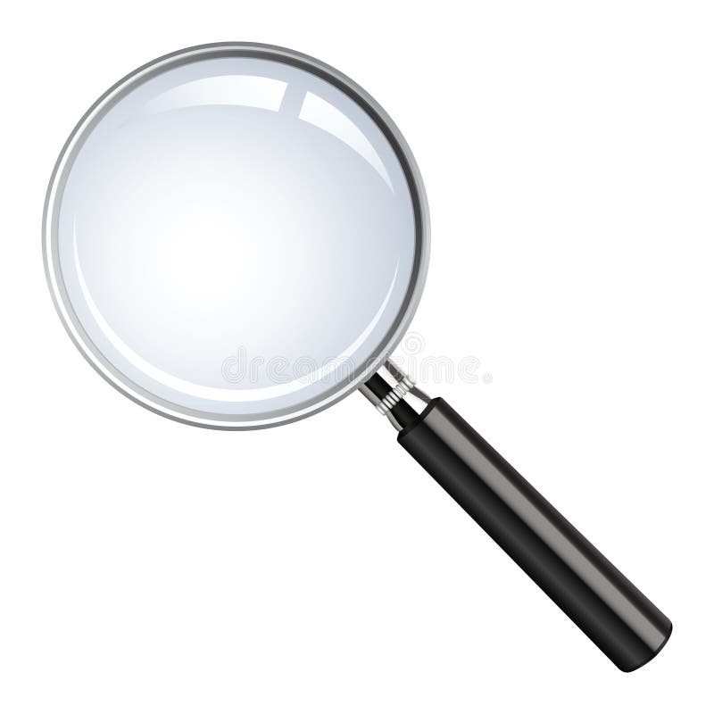 Exponeringsglas som förstorar den realistiska vektorn stock illustrationer