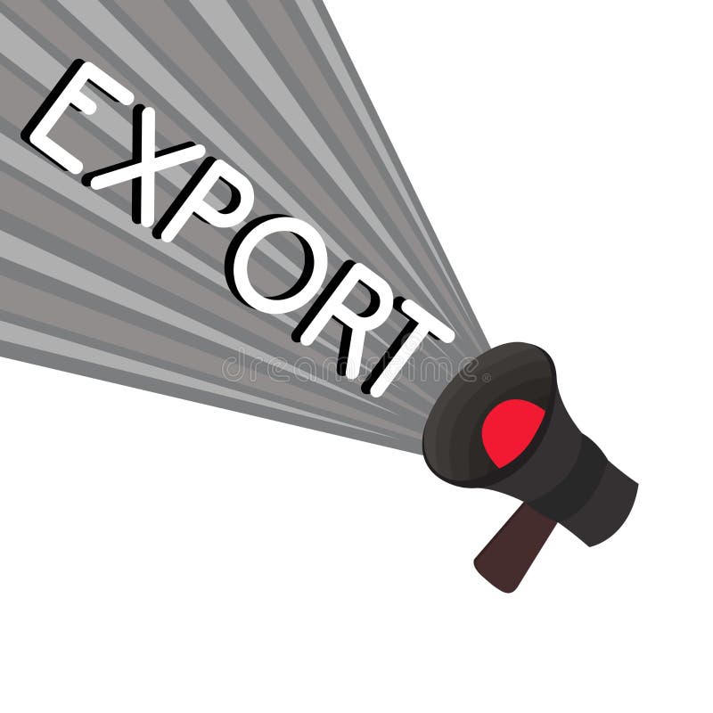 Export för ordhandstiltext Affärsidéen för överför gods eller service till en annan till salu massproduktion för land royaltyfri illustrationer Export för ordhandstiltext Affärsidéen för överför gods eller service till en annan till salu massproduktion för land royaltyfri illustrationer