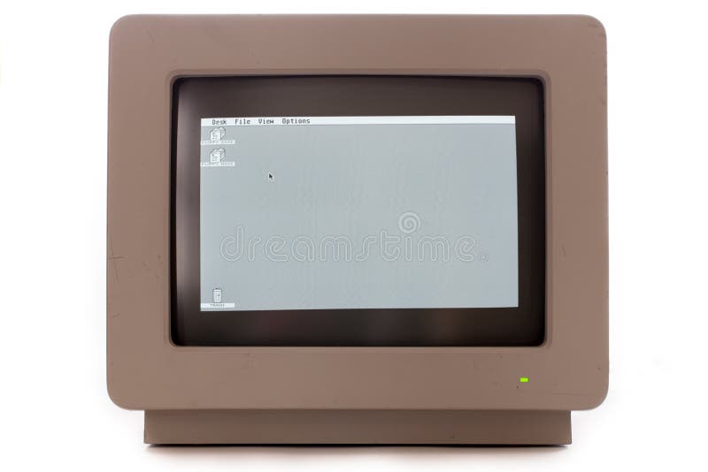 Exposição do monitor do computador do vintage Monochr retro do tubo de raio de cátodo imagem de stock royalty free Exposição do monitor do computador do vintage Monochr retro do tubo de raio de cátodo imagem de stock royalty free
