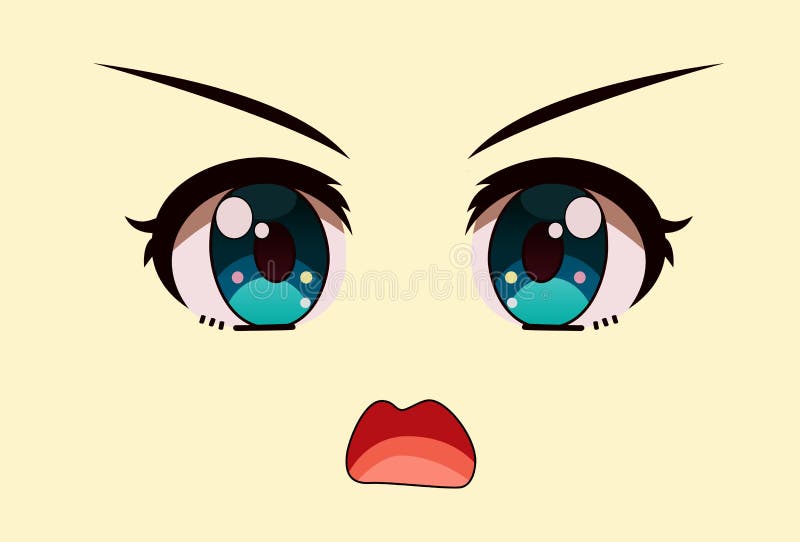 Desenhos Animados Da Menina Da Cara Do Anime - Linha De Corte