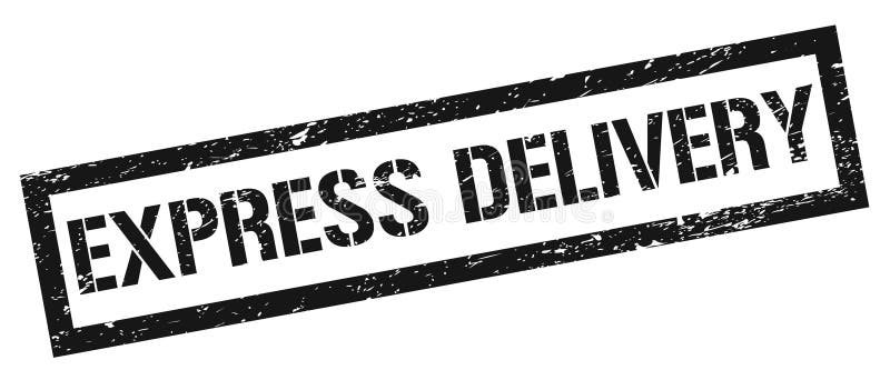 EXPRESS DELIVERY Black Grungy Rectangle Stamp Stock Illustration