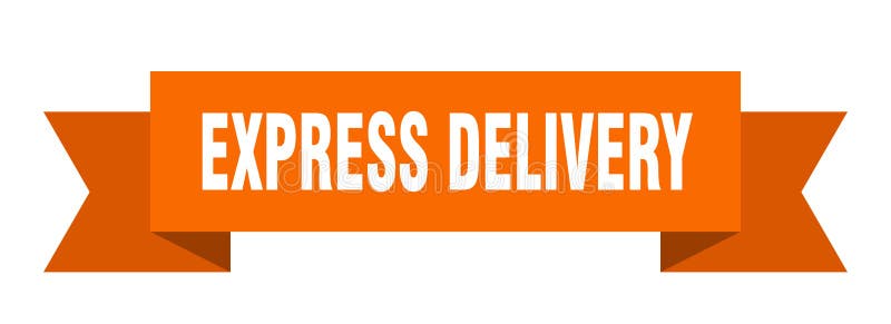 Express delivery ribbon. stock vector. Illustration of orange 191266060