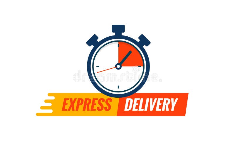 Express Delivery Service Logo. Fast Time Delivery Order with Stopwatch ...
