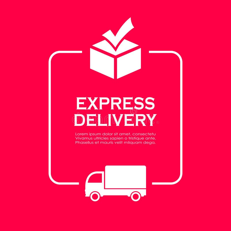 Express delivery text box design stock illustration