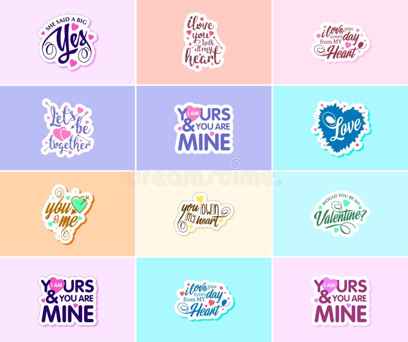 Express Your Love with Valentine S Day Graphics Stickers Stock Vector