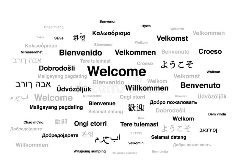 Expression bienvenue dans différentes langues du monde