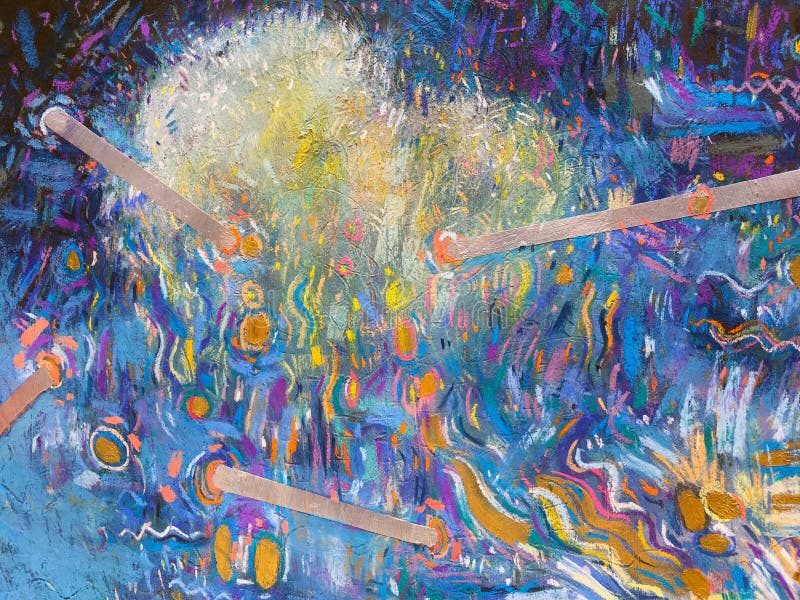 Expressionism Gold Sky Background. Trendy Painting texture. stock illustration Expressionism Gold Sky Background. Trendy Painting texture. stock illustration