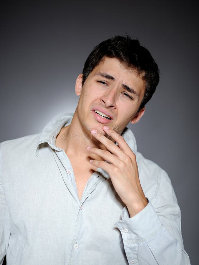 Expressions.young man feeling fear and crying