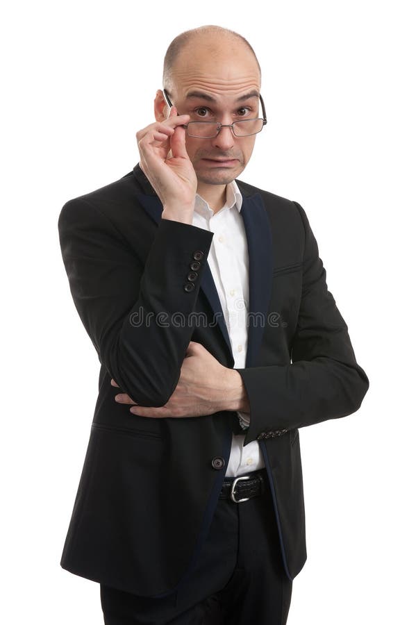 Expressive businessman surprise royalty free stock photography
