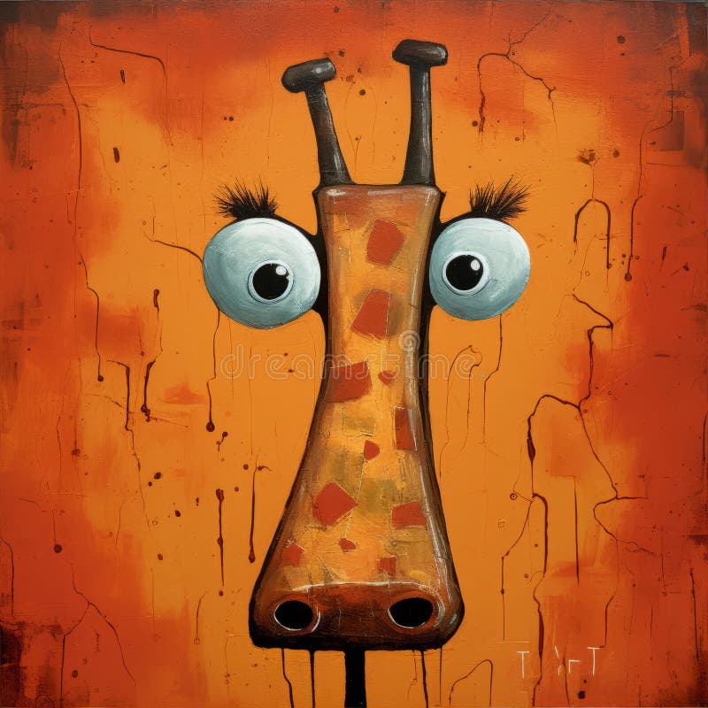 Expressive Giraffe Art in the Style of Goro Fujita and Tomasz Jedruszek