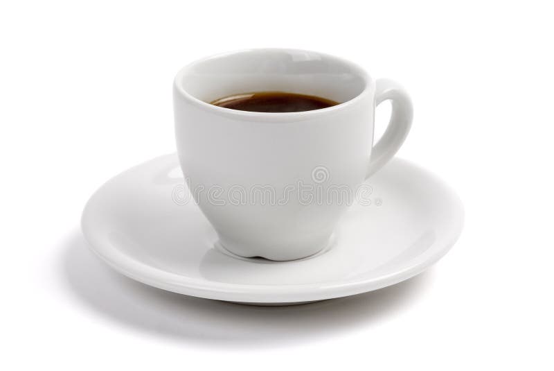 Expresso kawa, biała filiżanka fotografia royalty free Expresso kawa, biała filiżanka fotografia royalty free