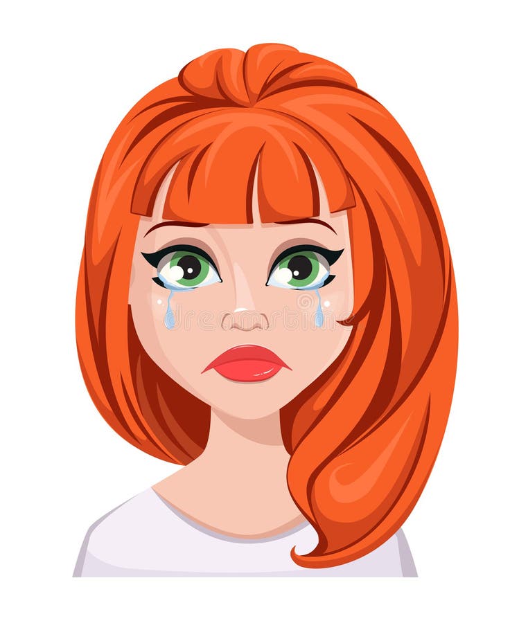 Expressão facial de uma mulher do ruivo - gritando ilustração royalty free Expressão facial de uma mulher do ruivo - gritando ilustração royalty free