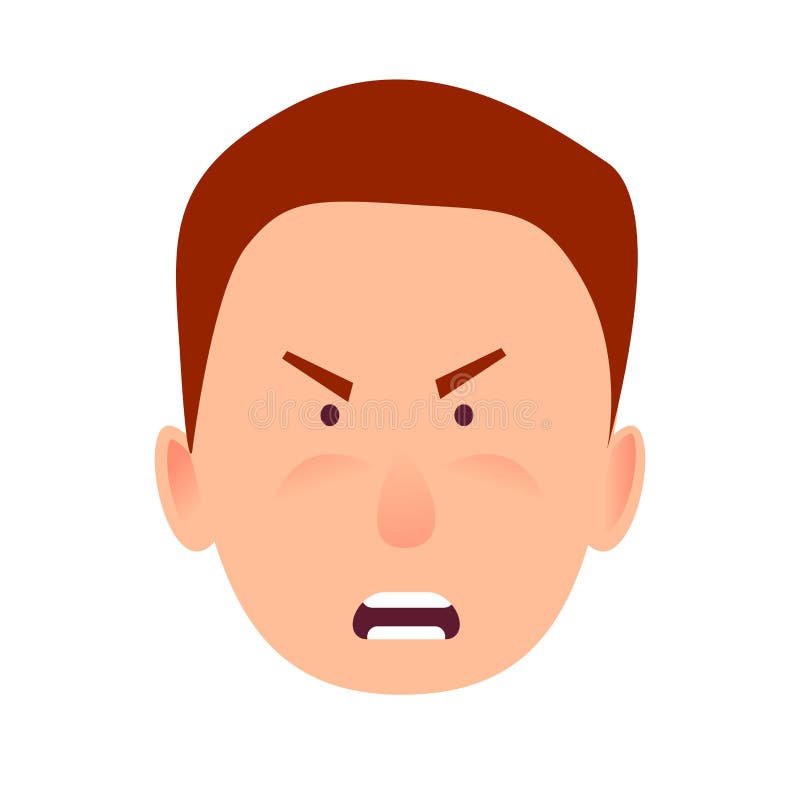 Expressão facial irritada de pouco transportador Icon ilustração stock Expressão facial irritada de pouco transportador Icon ilustração stock