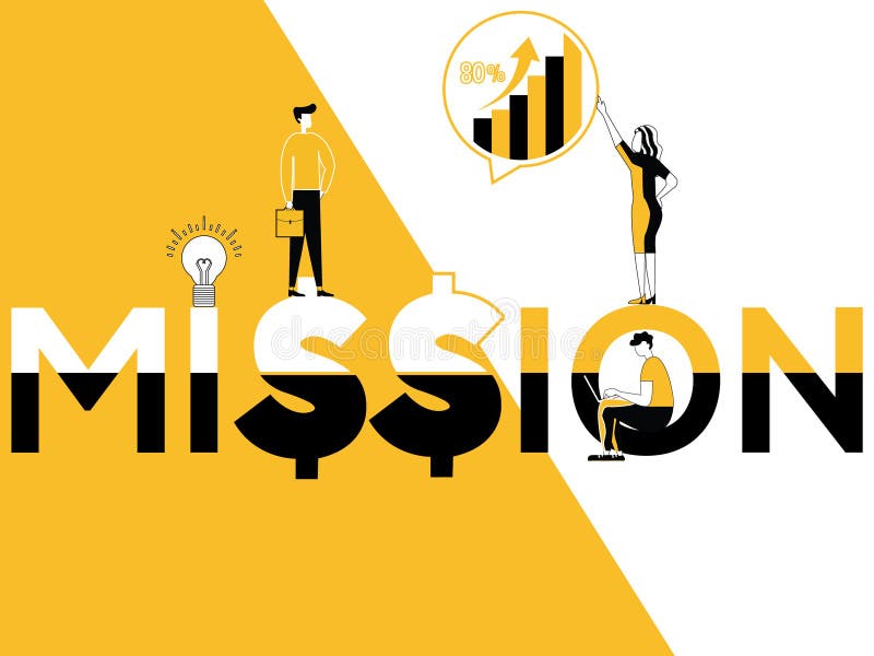 Exprimez la mission et les personnes de concept faisant des activités promotionnelles illustration de vecteur Exprimez la mission et les personnes de concept faisant des activités promotionnelles illustration de vecteur