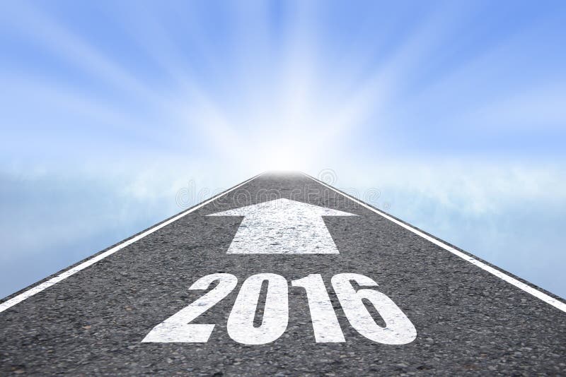 Forward to 2016 new year concept , asphalt road with arrow. Forward to 2016 new year concept , asphalt road with arrow.