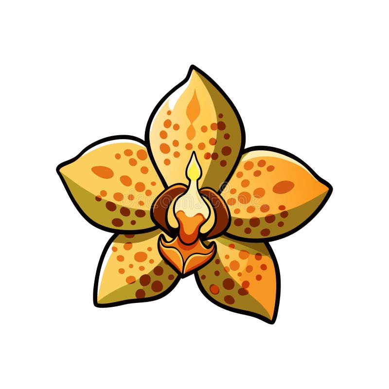 Exquisite Leopard Orchid Flower Detailed Artwork royalty free illustration