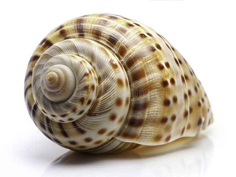Exquisite Miniature Beige Seashell med Brown Spots a Detailed TiltShift Macro Photography Study royaltyfri illustrationer