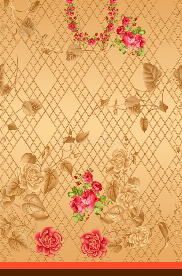 Exquisite-mönster för utformning av vattenfärgsskisser av blomman stock illustrationer
